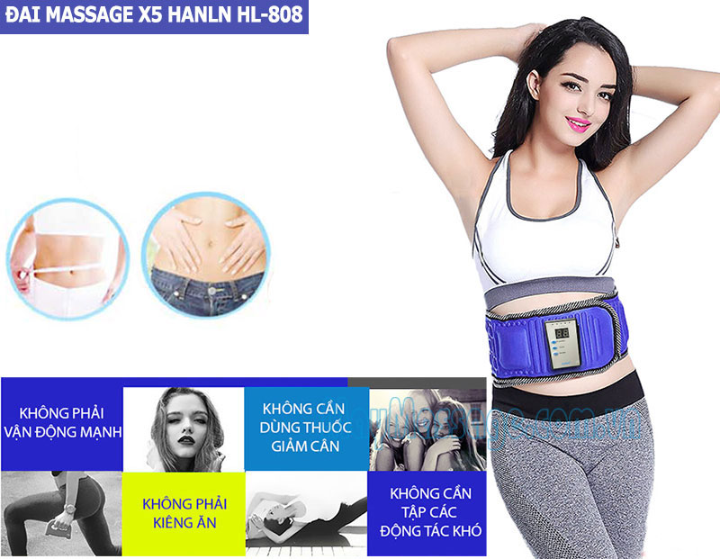 Đai massage bụng X5 Hanln HL-808 có đèn hồng ngoại