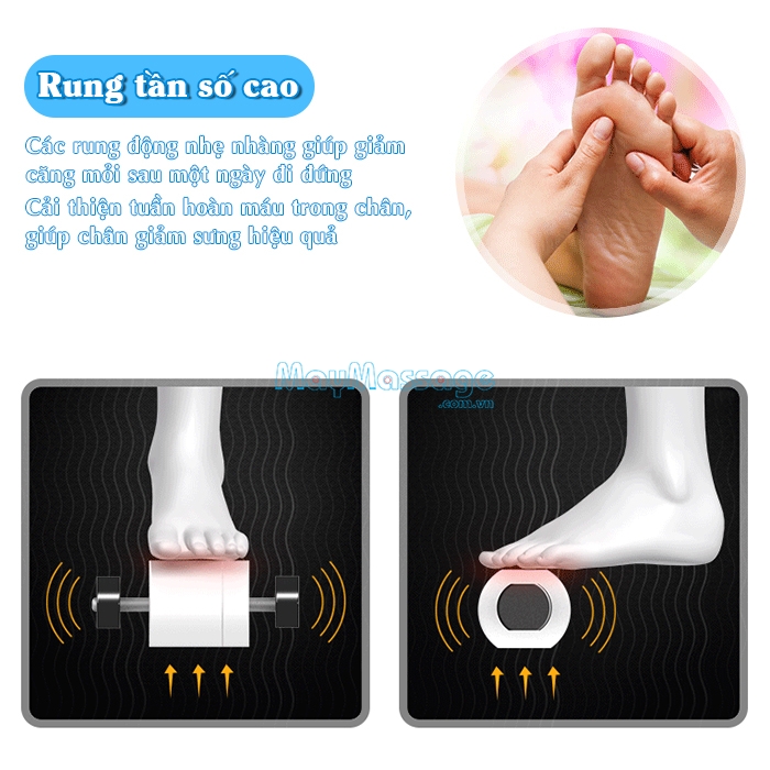 Công nghệ rung tần số cao giúp giảm nhức mỏi chân nhanh chóng sau một ngày đi đứng