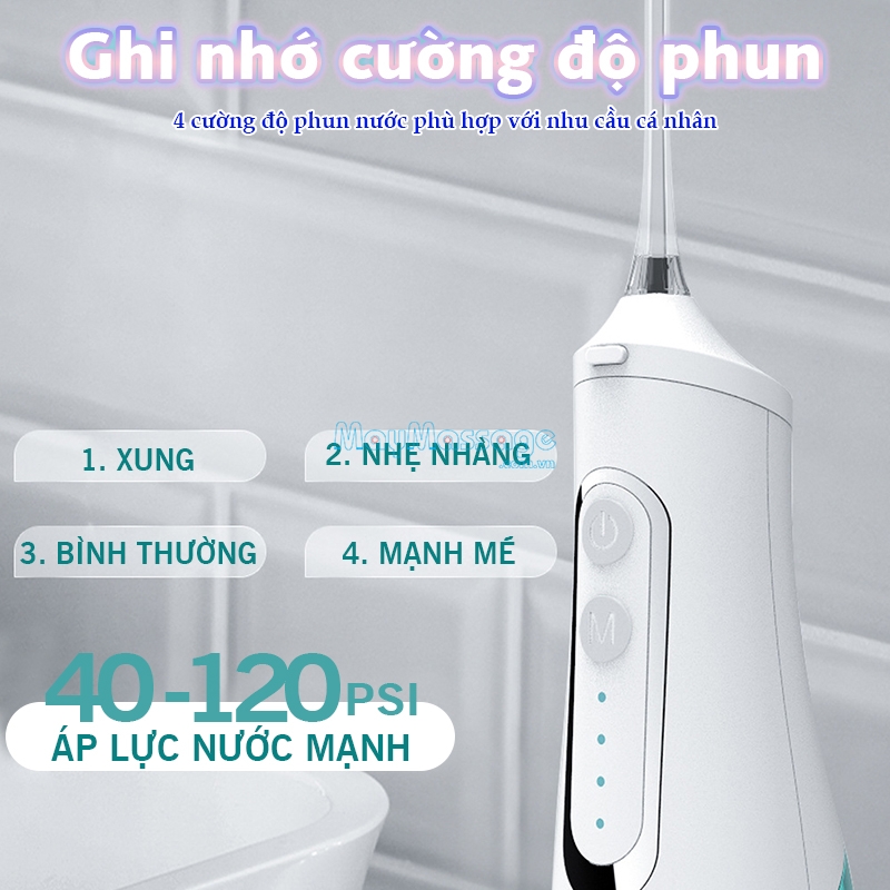 Chức năng ghi nhớ cường độ phun giúp tiết kiệm thời gian và đem lại sự tiện lợi khi sử dụng lâu dài