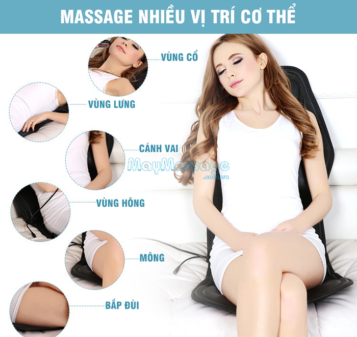 Ghế (đệm) massage ô tô 9 kiểu rung, 9 mức độ massage YIJIA YJ-308  giảm đau mỏi nhanh chóng