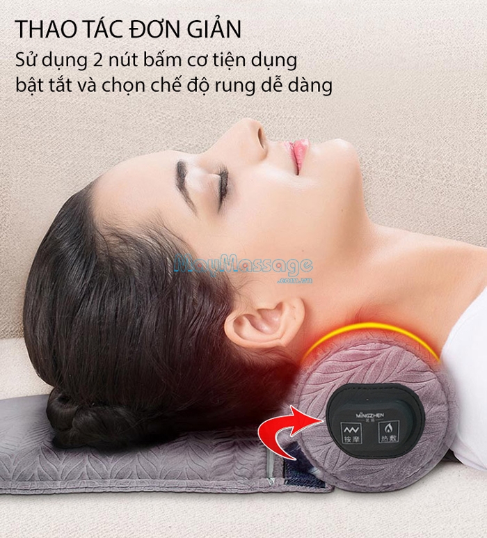 Gối massage cổ vai gáy có đèn led Mingzhen MZ-MR053