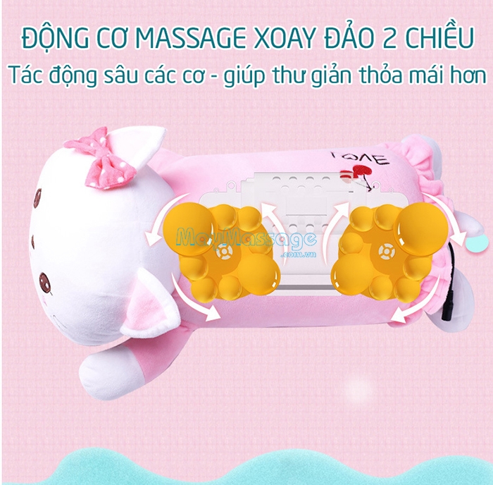 Gối massage cổ vai gáy xoay đảo 2 chiều 360 độ YIJIA YJ-68