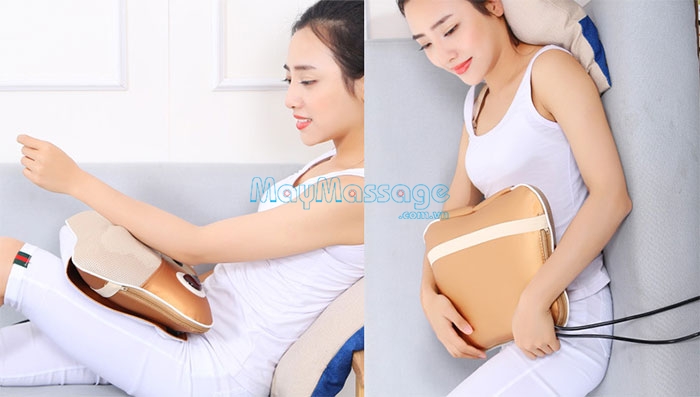 Gối massage hồng ngoại xoa bóp cổ vai gáy YIJIA YJ-A6, thiết kế thẩm mỹ, độ bền cao