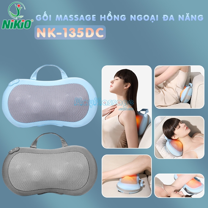Gối massage hồng ngoại đa năng Nikio NK-135DC