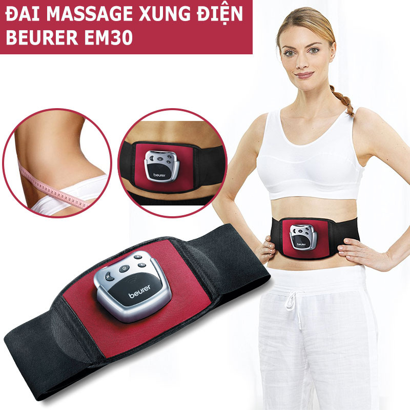 In zoomen timer Reis Đai massage bụng xung điện 2 cực Beurer EM30 - Maymassage.com.vn