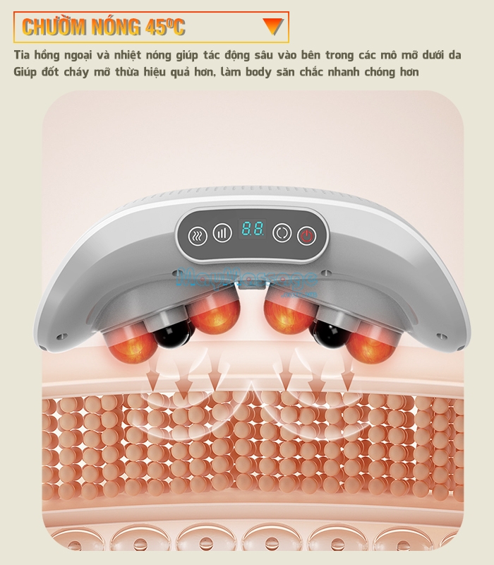 Máy massage bụng cao cấp chườm nóng 45 độ Nikio NK-166DC