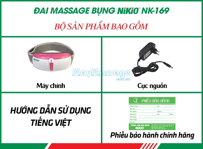 Hướng dẫn sử dụng đai massage bụng Nikio NK-169