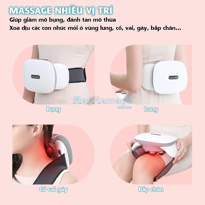 Máy massage bụng bi xoay không dây pin sạc massage nhiều vị trí khác nhau AL-TQ-118