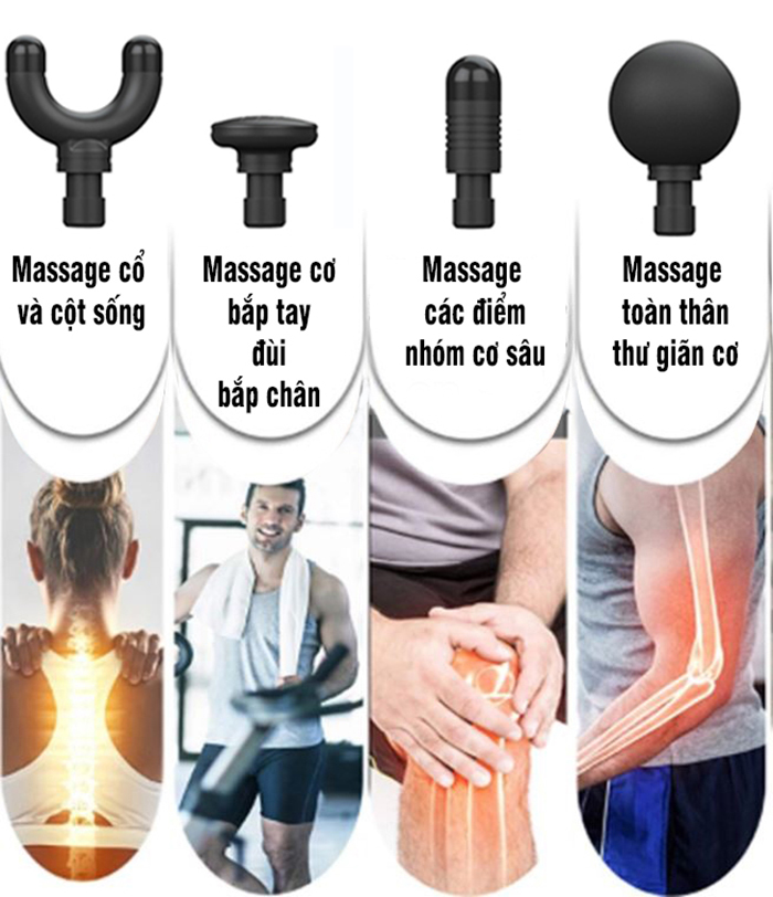 Súng massage gun cầm tay trị đau mỏi cơ Booster MINI