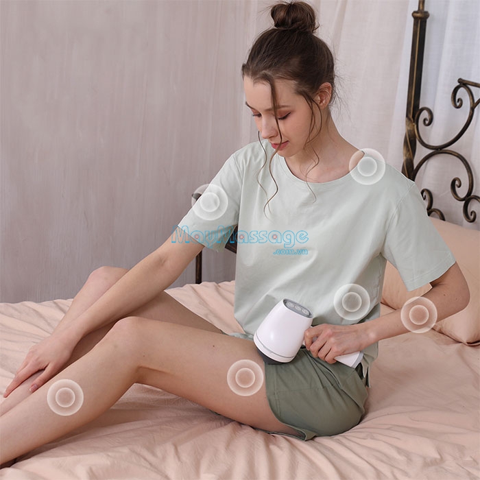 Máy massage cầm tay pin sạc Puli PL - 668DC hồng ngoại 8 đầu massage đa dạng
