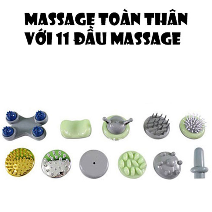Máy massage cầm tay đa năng 11 đầu Luxurious Bluedea 111
