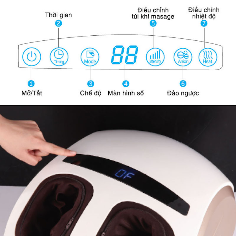 Máy massage chân áp suất khí Nikio NK-188 - 2 in 1