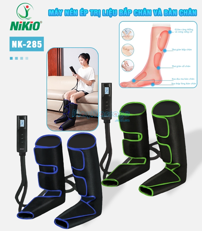 Máy nén ép trị liệu bắp chân và bàn chân hỡ trợ đau nhức mỏi Nikio NK-285