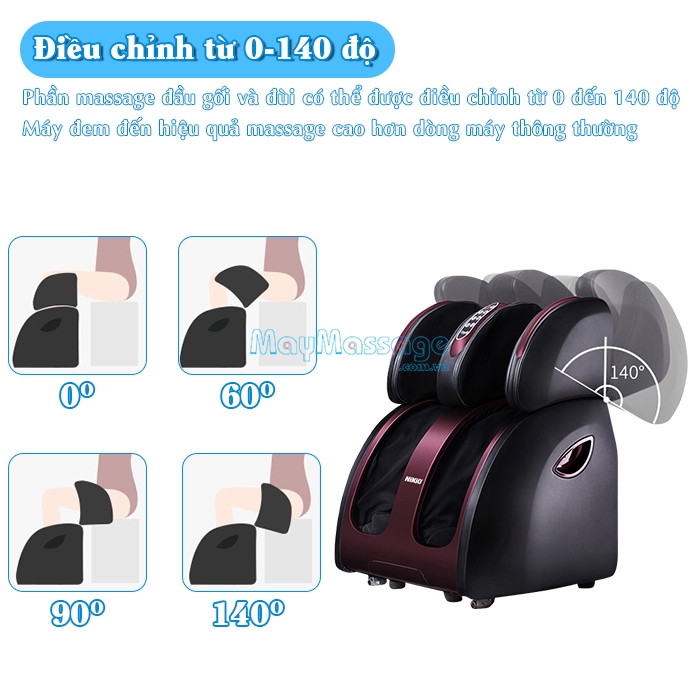 Máy massage bàn chân, bắp chân và đùi tùy chỉnh 0 tới 140 độ Nikio NK-289