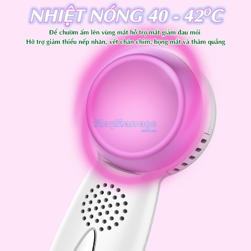 Búa nóng lạnh 2 đầu massage mặt và điện di tinh chất Nikio NK-127 sử dụng nhiệt nóng chườm ấm làm giảm nhức mỏi vùng mắt