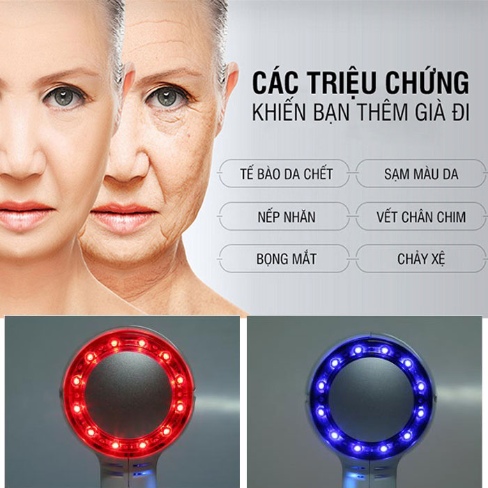 massage mặt trẻ hóa da bằng ánh sáng sinh học Hàn Quốc Hot&Cold