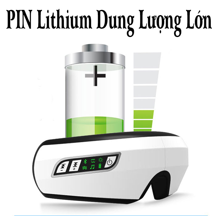 máy massage mắt kết nối Bluetooth pin lithium