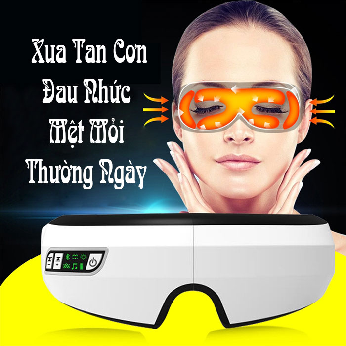 Máy massage mắt thông minh kết nối Bluetooth màu trắng