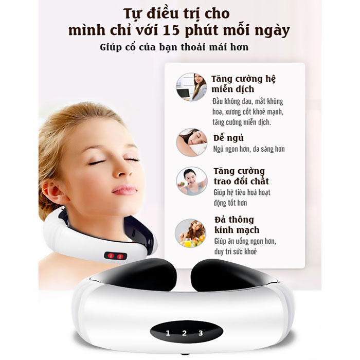 Máy massage cổ xung điện 3D KL-5830 màu trắng