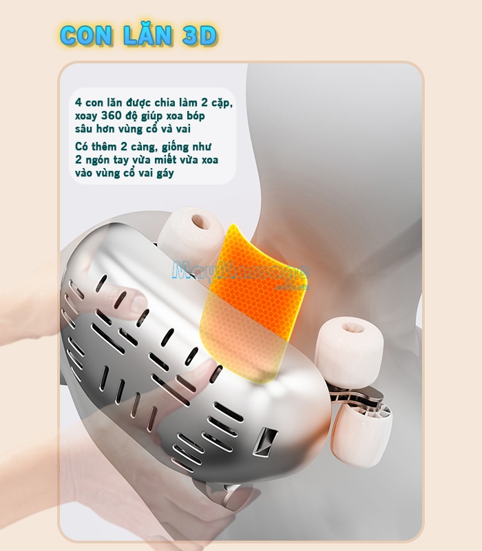 Máy massage cổ vai gáy công nghệ con lăn 3D Nikio NK-139