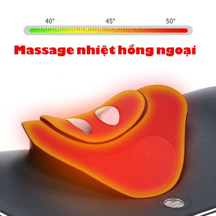 Máy massage cổ xung điện kết hợp áp suất khí RED FLOWER