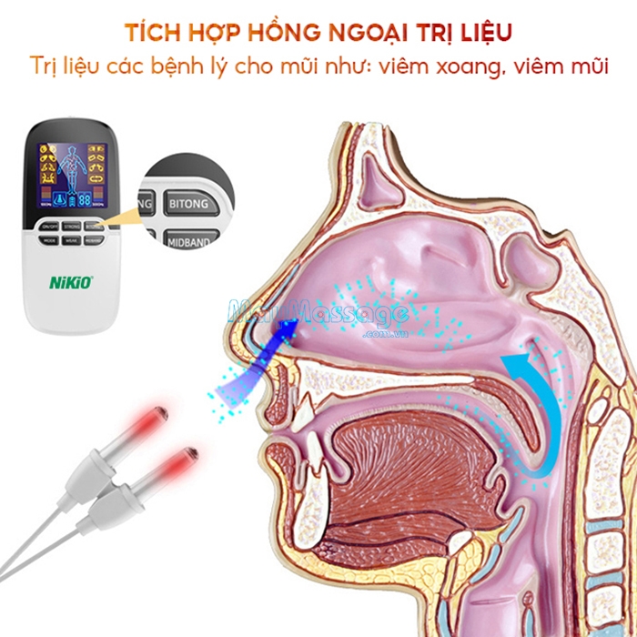 Máy massage xung điện tích hợp đèn hồng ngoại Nikio NK-102