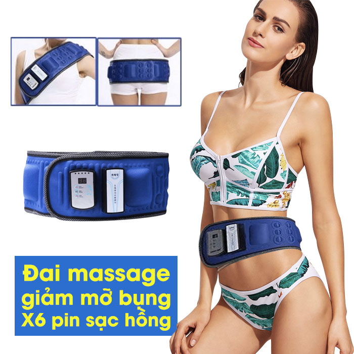 Đai massage X6 pin sạc hồng ngoại - 6 moter