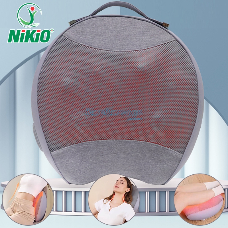 /Gối massage hồng ngoại đa năng pin sạc Nikio NK-137 - Massaage cổ vai gáy, lưng, tay chân