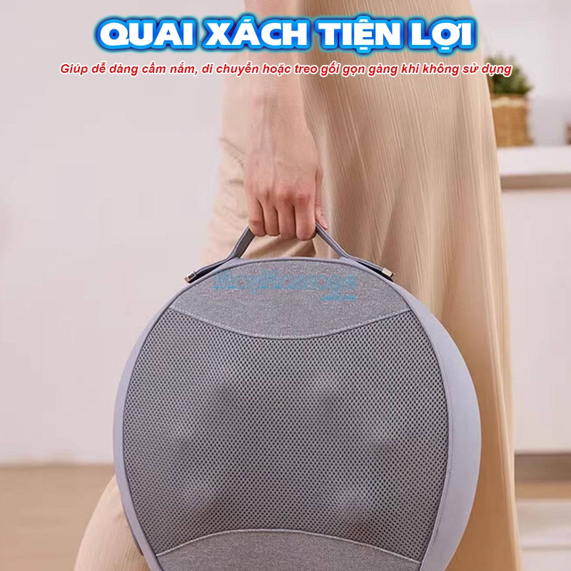 Gối massage hồng ngoại đa năng pin sạc Nikio NK-137 - Massaage cổ vai gáy, lưng, tay chân