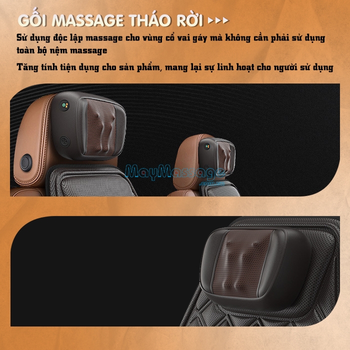 Nệm massage toàn thân đa năng gối tháo rời dễ dàng Nikio NK-150