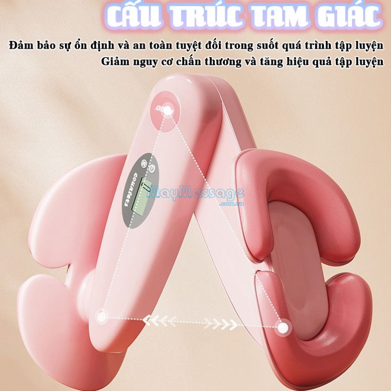 Máy tập cơ mông - đùi có cấu trúc tam giác cơ học giúp cơ bắp săn chắc