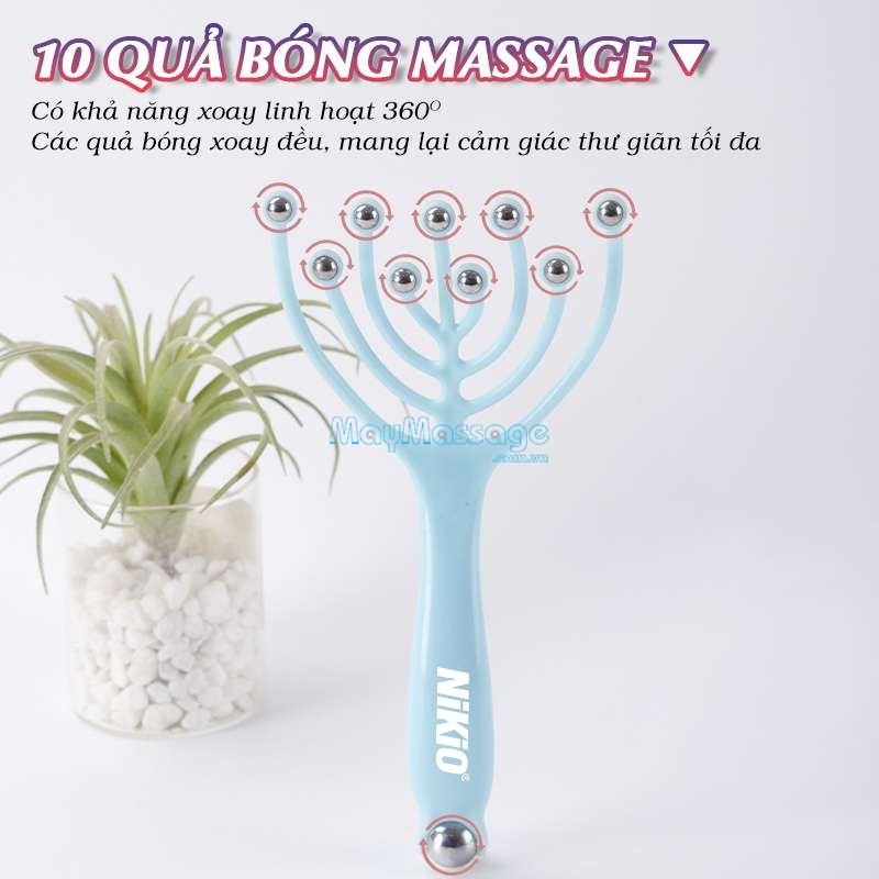 Nikio NK-01C có 10 điểm tựa massage xoay 360 độ linh hoạt