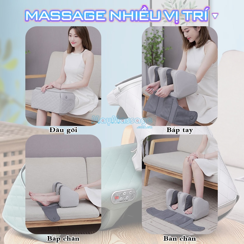 Máy massage đầu gối YIJIA YJ-908F sử dụng được nhiều vị trí khác nhau