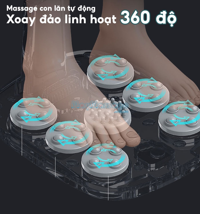 Bồn ngâm chân massage nhiệt nóng hiện đại Ming Zhen MZ-999M mát xa xoay đảo chiều 360 độ