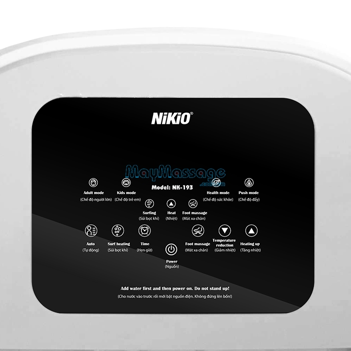 Bồn ngâm chân massage gấp gọn bảng điểu khiển dễ sử dụng Nikio NK-193