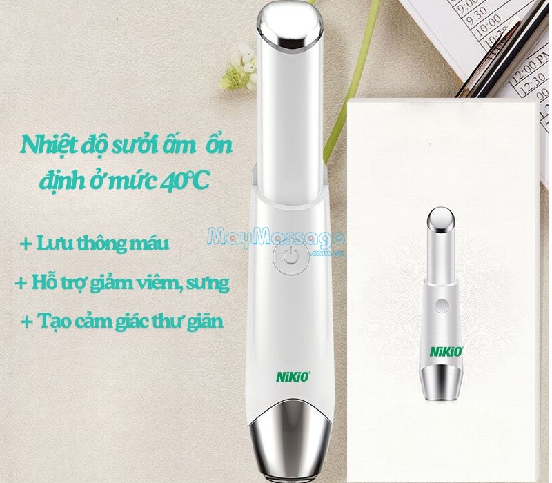 Bút massage mắt, môi Nikio NK-115 sưởi ấm hỗ 