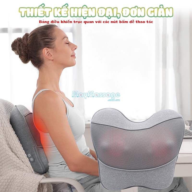 gối massage nhiệt hồng ngoại Booster Boluojun ST-1203 có thiết kế hiện đại và đơn giản