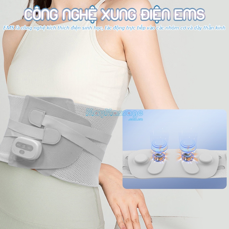 Máy massage định hình cơ thể dạng đai Booster Boluojun ST-1208 sử dụng công nghệ EMS kích thích điện sinh học hiện đại