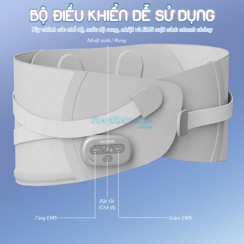 Máy massage định hình cơ thể dạng đai Booster Boluojun ST-1208 thiết kế bộ điều khiển đơn giản và dễ sử dụng