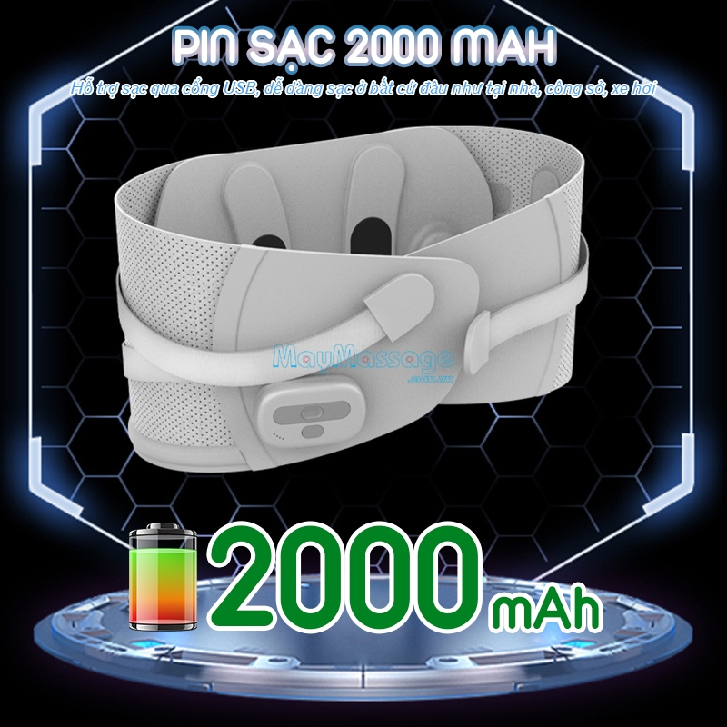 Máy massage định hình cơ thể dạng đai Booster Boluojun ST-1208 sử dụng pin sạc 2000 mAh