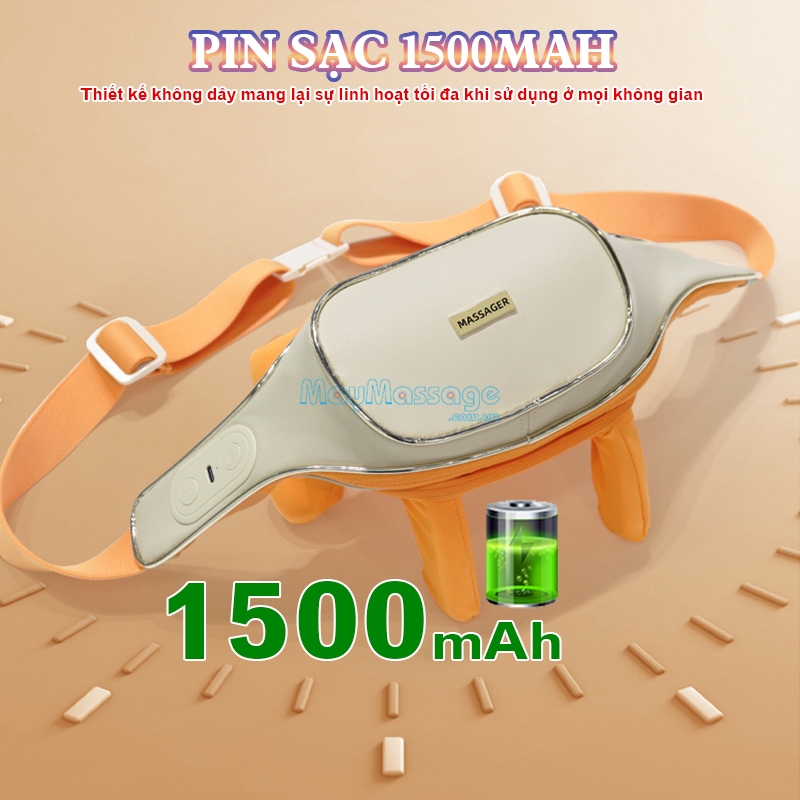 Máy massage cổ vai gáy Booster Boluojun ST-351 sử dụng pin sạc có dung lượng 1500 mAh