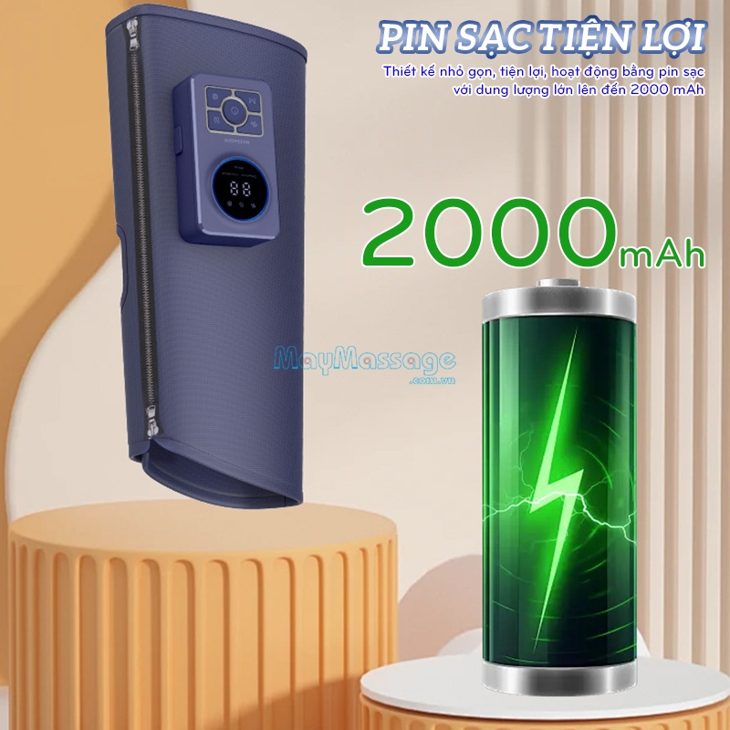 Máy massage bắp chân và bắp tay Booster Boluojun ST-505A sử dụng pin sạc tiện lợi