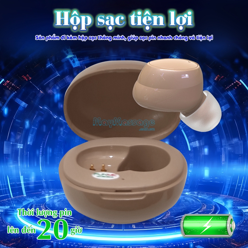 Tai nghe trợ th&iacute;nh kh&ocirc;ng d&acirc;y hộp sạc tiện lợi FUNMIC EN-IA001A