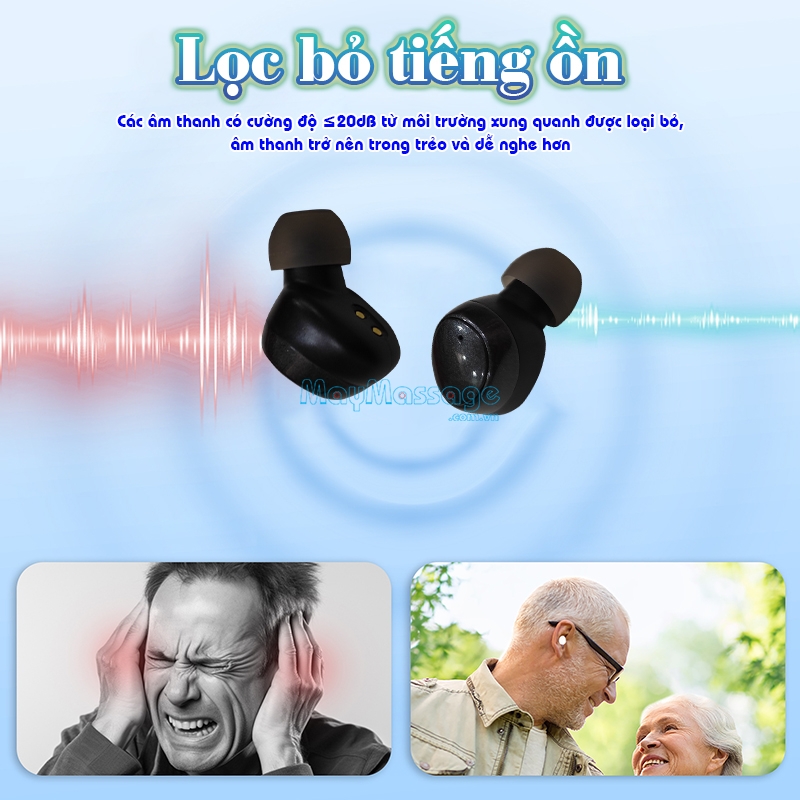 Tai nghe trợ th&iacute;nh kh&ocirc;ng d&acirc;y lọc bỏ tiếng ồn FUNMIC EN-IA001A