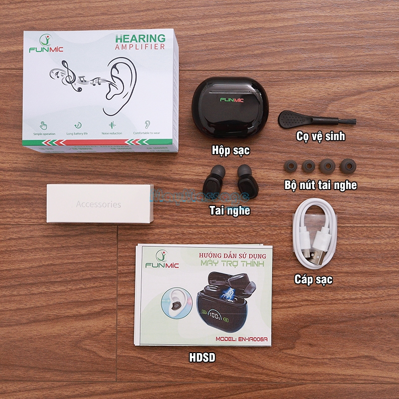 Tai nghe trợ thính không dây bộ phụ kiện FUNMIC EN-IA006A
