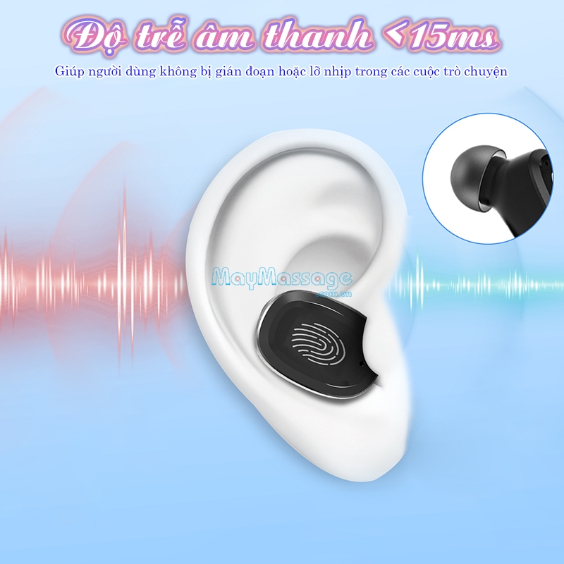 Tai nghe trợ th&iacute;nh kh&ocirc;ng d&acirc;y bộ độ trễ <15ms FUNMIC EN-IA006A