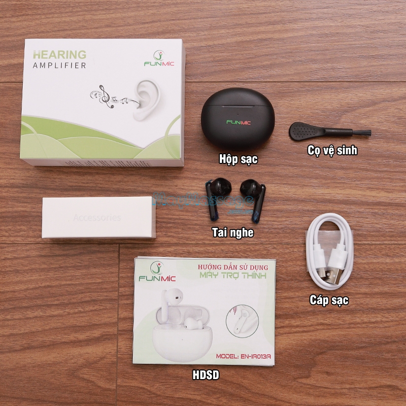 Tai nghe trợ th&iacute;nh kh&ocirc;ng d&acirc;y bộ phụ kiện FUNMIC EN-IA013
