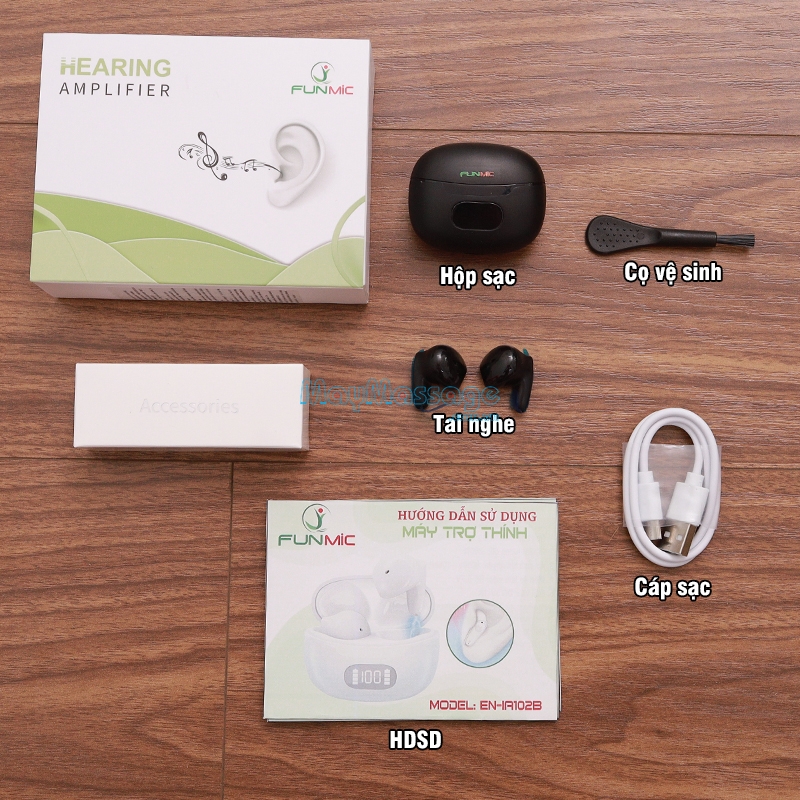 Tai nghe trợ thính không dây bộ phụ kiện FUNMIC EN-IA102B