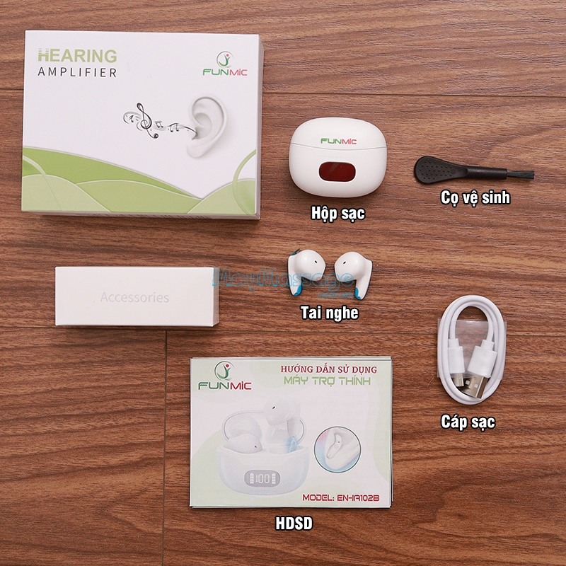 Tai nghe trợ thính không dây bộ phụ kiện FUNMIC EN-IA102B