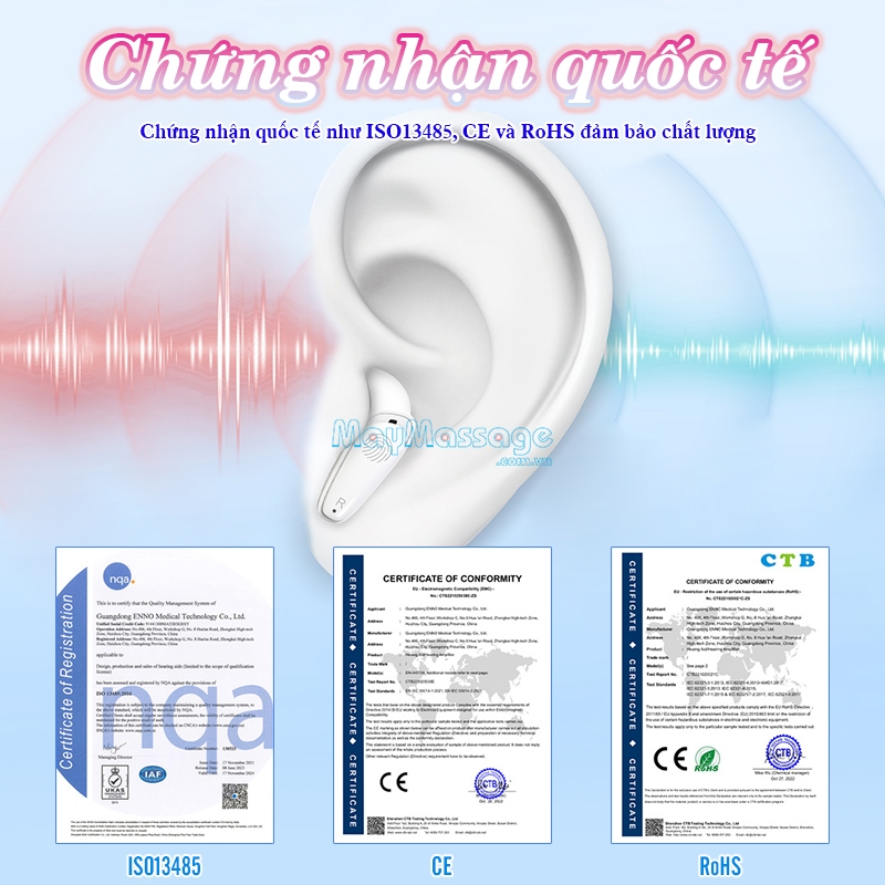 Tai nghe trợ thính không dây chứng nhận quốc tế FUNMIC EN-IA102B